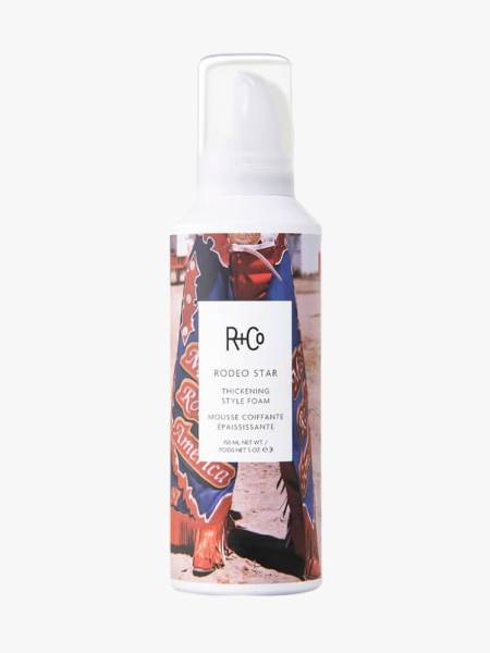 R+Co Rodeo Star Thickening Foam in branded component on a light gray background